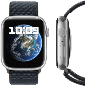 Vorder- und Seitenansicht der neuen CO₂ neutralen Apple Watch.