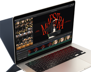 Das MacBook Air zeigt Videoschnitt, um die Fähigkeiten des M4 Chip zu veranschaulichen